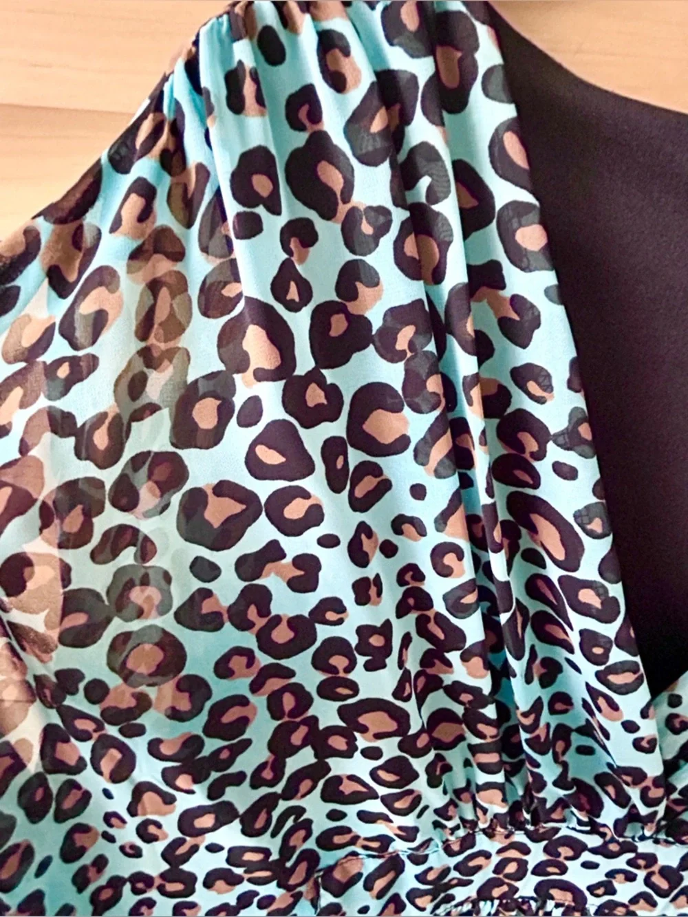 Forever 21 Leopard Print Chiffon Blouson Mini Dress - Picture 7 of 15